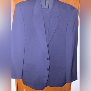 Mens Adrian Pam by Lebole 2 Pc Blue Wool Suit Sz. 40R